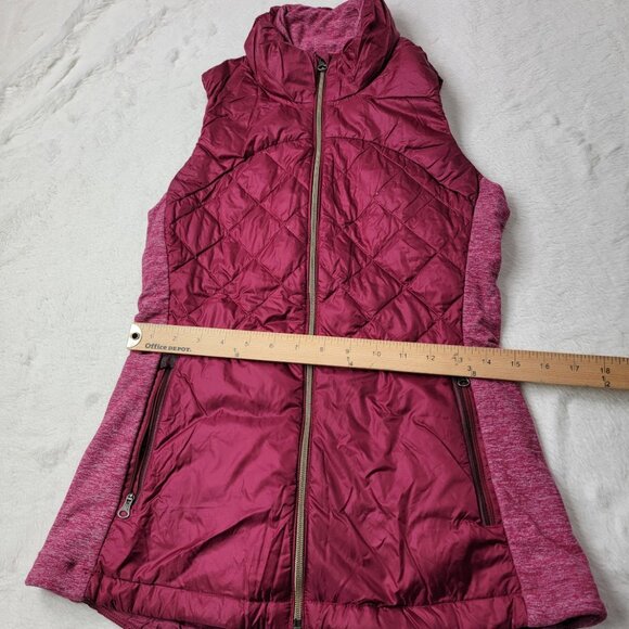 Lululemon Women's Berry Rumble Down For A Run Slim Full-Zip Puffer Vest Size 6 - Picture 6 of 7